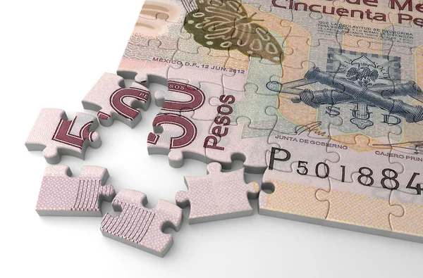 Pesos mexicanos Puzzle — Fotografia de Stock