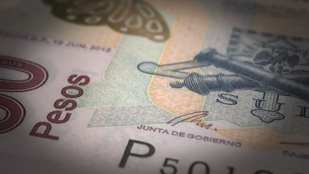 Mexikanska Pesos närbild — Stockvideo