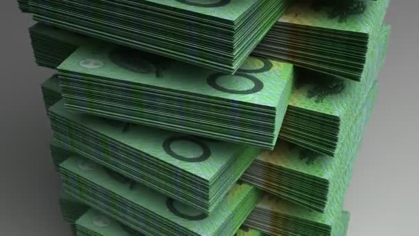 Stapel australischer Dollar — Stockvideo