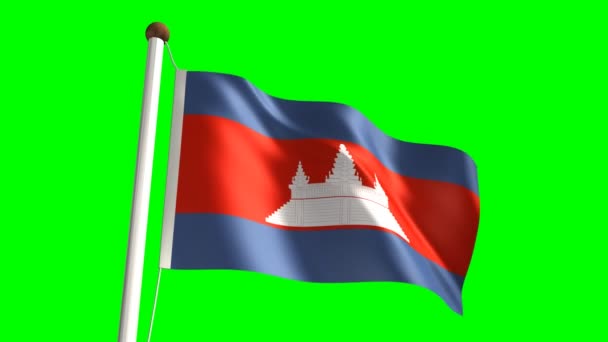 Bandeira cambojana — Vídeo de Stock