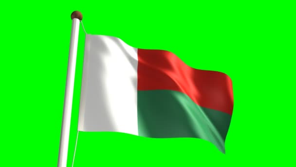 Bandera de Madagascar — Vídeos de Stock