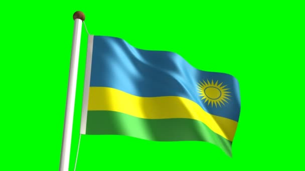 Bandeira ruandesa — Vídeo de Stock