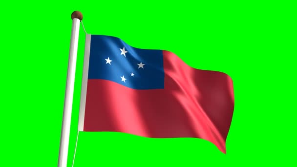 Vlag van Samoa — Stockvideo