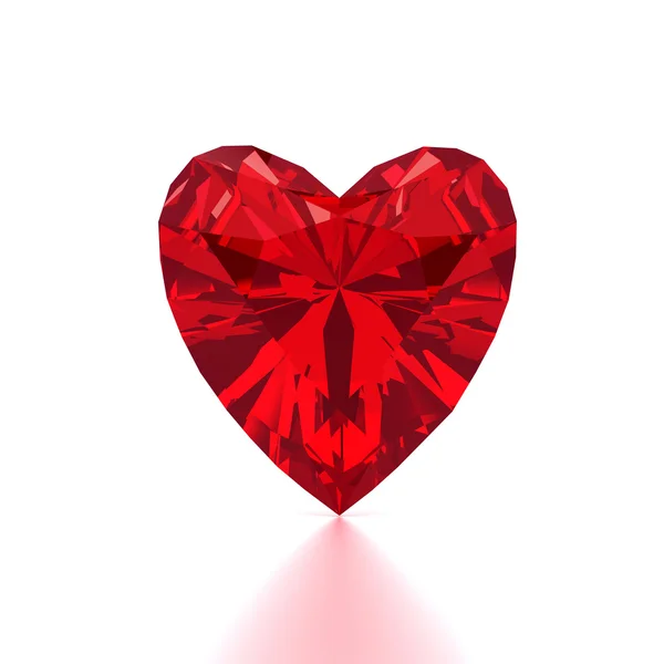 Diamante rojo en forma de corazón — Foto de Stock