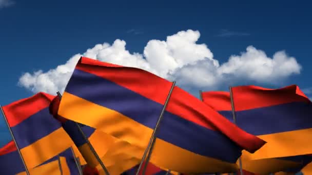 Agitant des drapeaux arméniens — Video
