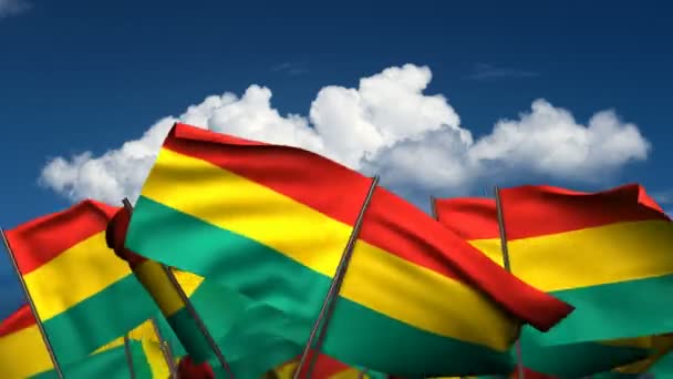 Agitant des drapeaux boliviens — Video