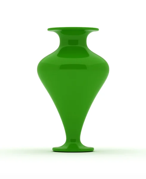 Einzelne grüne Vase — Stockfoto