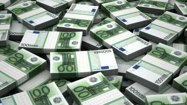 Stapel euro 's — Stockvideo