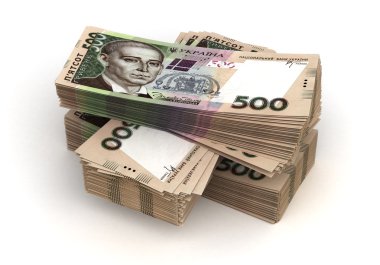 Ukraynalı Hryvnia yığını
