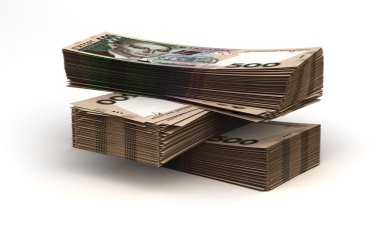Ukraynalı Hryvnia yığını