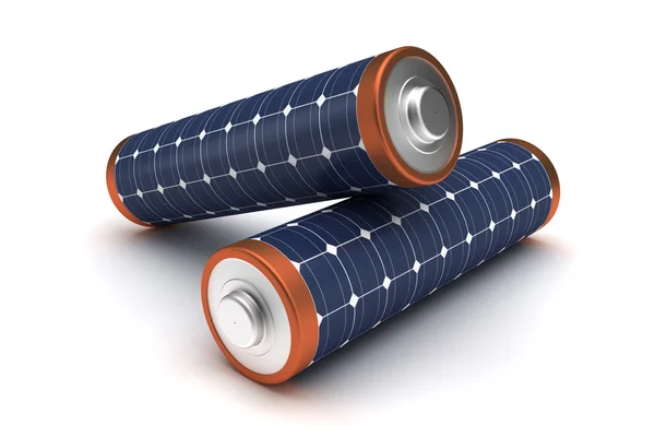 Zonne-energie batterijen — Stockfoto