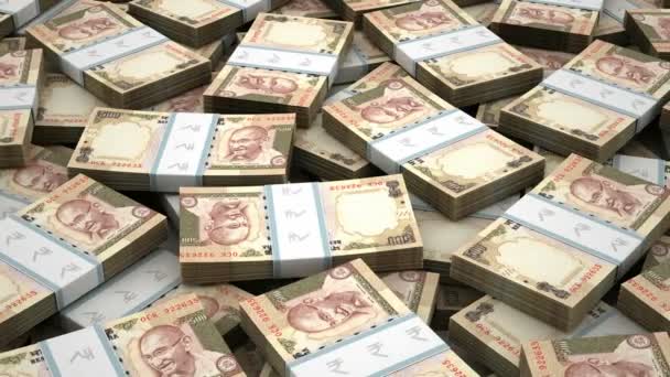 Стек индийской рупии — стоковое видео