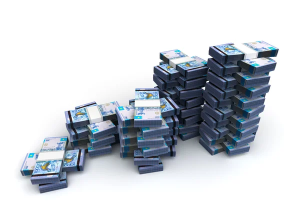 Pilha de Kazakh Tenge — Fotografia de Stock