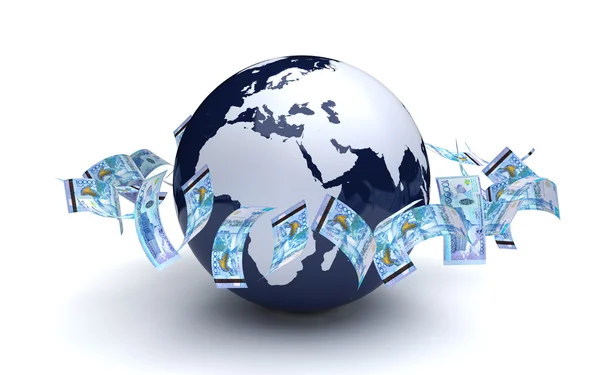 Küresel iş kazak Tenge para birimi — Stok fotoğraf