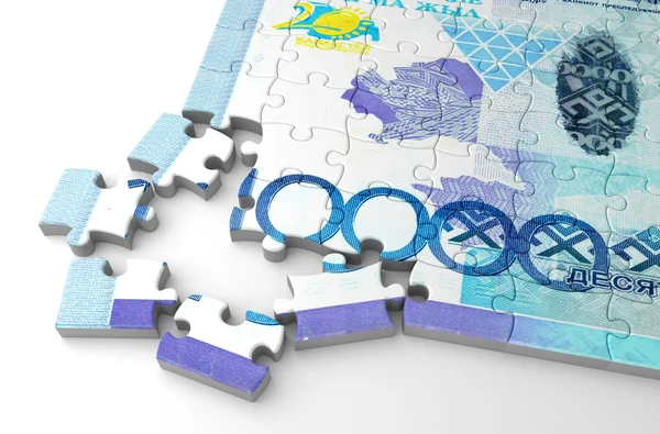 Kazachskim Tenge Puzzle — Zdjęcie stockowe