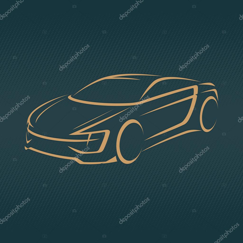 Vector sports car sketch logo