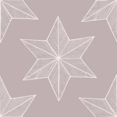 Elle çizilmiş klasik yıldız deseni. Soyut vektör arkaplanı