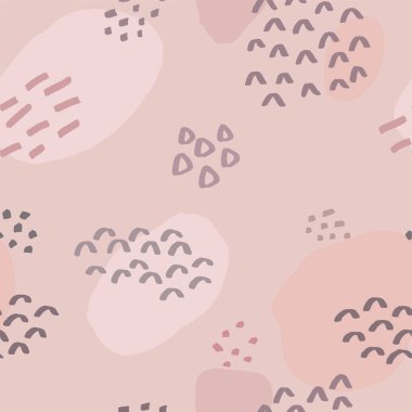 Soyut vektör kusursuz desen. Noktalar, çizgi film arkaplanı. Karalama el çizimi ögeler çizimi.