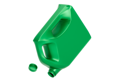 Boş yeşil motor yağı şişesi, şeffaf arkaplan