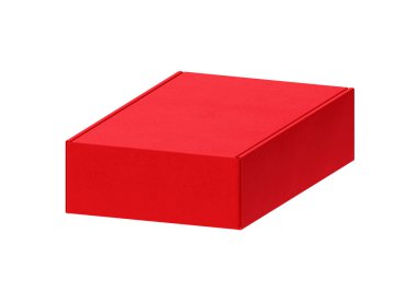 Beyaz bir arka plan üzerinde izole kırmızı karton kutu