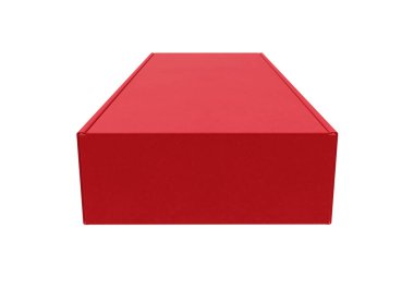 Beyaz bir arka plan üzerinde izole kırmızı karton kutu