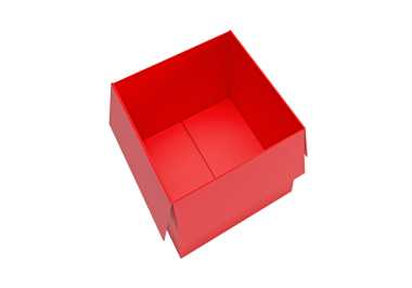 Kırmızı karton kutu aç, şeffaf arkaplan