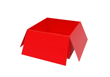 Kırmızı karton kutu aç, şeffaf arkaplan