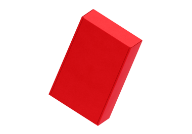 Kırmızı karton kutu, şeffaf arkaplan