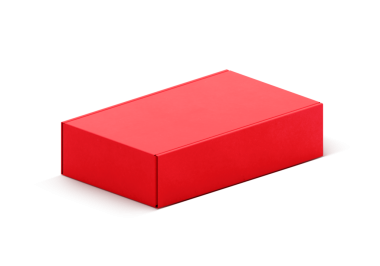 Kırmızı karton kutu, şeffaf arkaplan