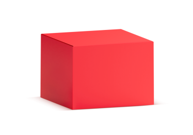 Kırmızı karton kutu, şeffaf arkaplan