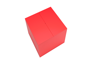 Kırmızı karton kutu, şeffaf arkaplan