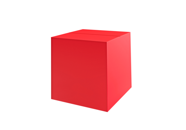 Kırmızı karton kutu, şeffaf arkaplan