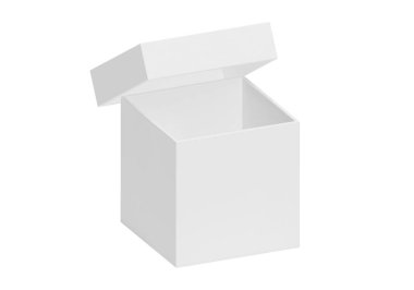 Beyaz Açık Hediye Kutusu Beyaz bir arkaplanda izole edildi