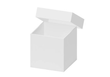Beyaz Açık Hediye Kutusu Beyaz bir arkaplanda izole edildi