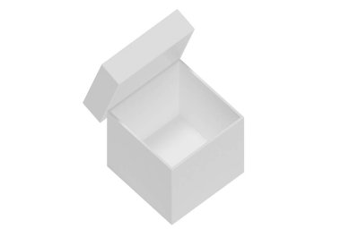 Beyaz Açık Hediye Kutusu Beyaz bir arkaplanda izole edildi