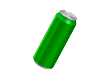 Yeşil soda kutusu, şeffaf arkaplan