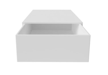 Beyaz boş karton sürgülü kutu. Kağıt kapaklı kapak kapağı ambalajı. tasarım için