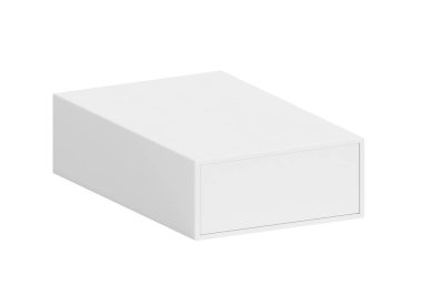 Beyaz boş karton sürgülü kutu. Kağıt kapaklı kapak kapağı ambalajı. tasarım için
