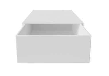 Beyaz boş karton sürgülü kutu. Kağıt kapaklı kapak kapağı ambalajı. tasarım için, şeffaf arkaplan