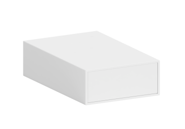 Beyaz boş karton sürgülü kutu. Kağıt kapaklı kapak kapağı ambalajı. tasarım için, şeffaf arkaplan