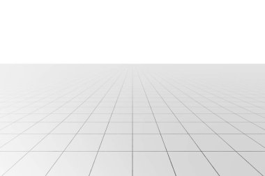 Beyaz fayanslı zemin çıplak ve boş. Evin döşemeleri.