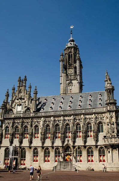 Middelburg Holanda Agosto 2019 Prefeitura Uma Bela Vista Praça Mercado — Fotografia de Stock