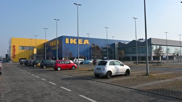 Collegno Torino Bölgesi Talya Ocak 2021 Ikea Alışveriş Merkezindeki Görüntüler — Stok video