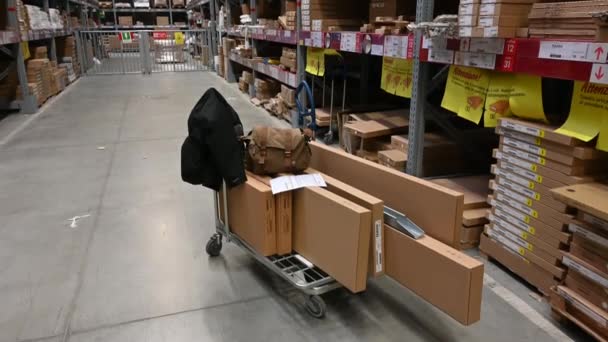 Collegno Torino Bölgesi Talya Ocak 2021 Ikea Alışveriş Merkezinde Mobilya — Stok video