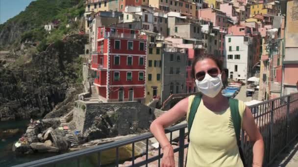 Riomaggiore Cinque Terre Liguria Itálie Červen 2020 Úžasné Záběry Přímořské — Stock video