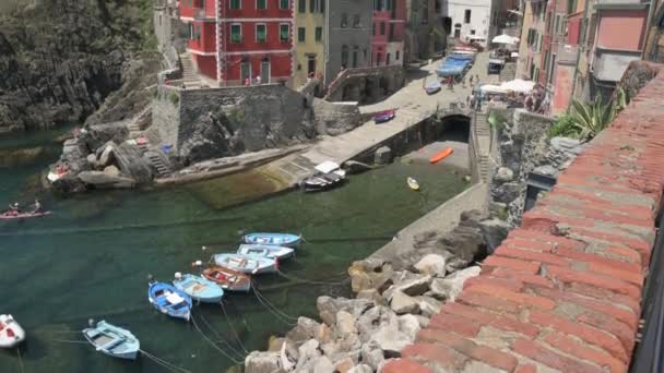 Riomaggiore Cinque Terre Ligúria Itália Junho 2020 Filmagem Incrível Aldeia — Vídeo de Stock