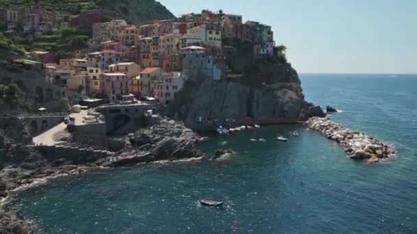 Manarola Liguria Italia Giugno 2020 Incredibile Vista Sul Villaggio Balneare — Video Stock
