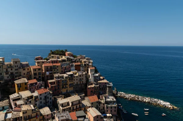 Manarola Ligurien Italien Juni 2020 Fantastisk Utsikt Över Kustbyn Färgade — Stockfoto