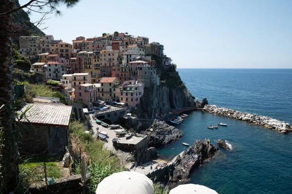 Manarola Liguria Italia Giugno 2020 Incredibile Vista Sul Villaggio Balneare — Foto Stock