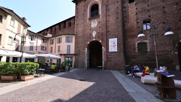 Vigevano Lombardei Italien Juli 2021 Die Eingangstür Zur Überdachten Straße — Stockvideo